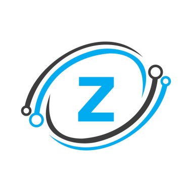 Technology Logo Design On Z Letter Concept. Technology Network Logo Template