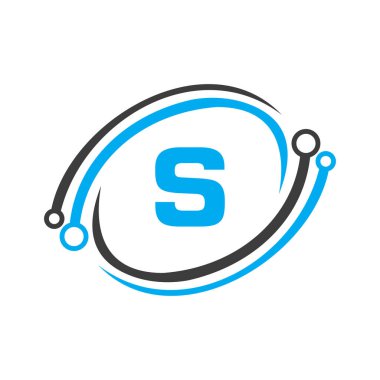 Technology Logo Design On S Letter Concept. Technology Network Logo Template