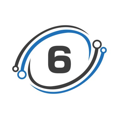 Technology Logo Design On 6 Letter Concept. Technology Network Logo Template