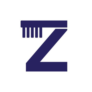 Letter Z Dental Logo Concept with Tooth Brush Vector Template. Teeth, Dental Care Symbol, Medical and Medicine Sign