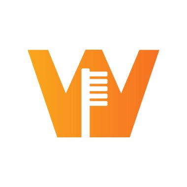 Letter W Dental Logo Concept with Tooth Brush Vector Template. Teeth, Dental Care Symbol, Medical and Medicine Sign