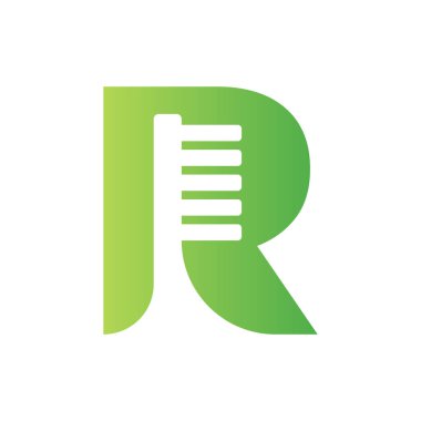 Letter R Dental Logo Concept with Tooth Brush Vector Template. Teeth, Dental Care Symbol, Medical and Medicine Sign