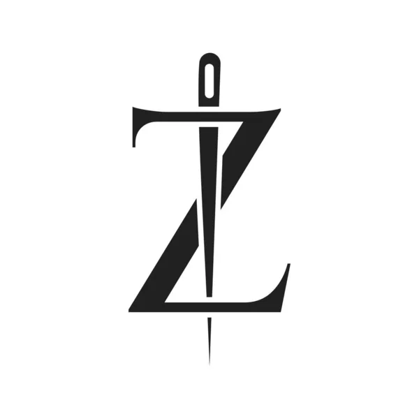 Letter Tailor Logo Needle Thread Combination Embroider Textile Fashion Cloth — 图库矢量图片