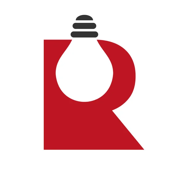 Letter Electric Logo Combine Electric Bulb Icon Vector Template Light — Vetor de Stock