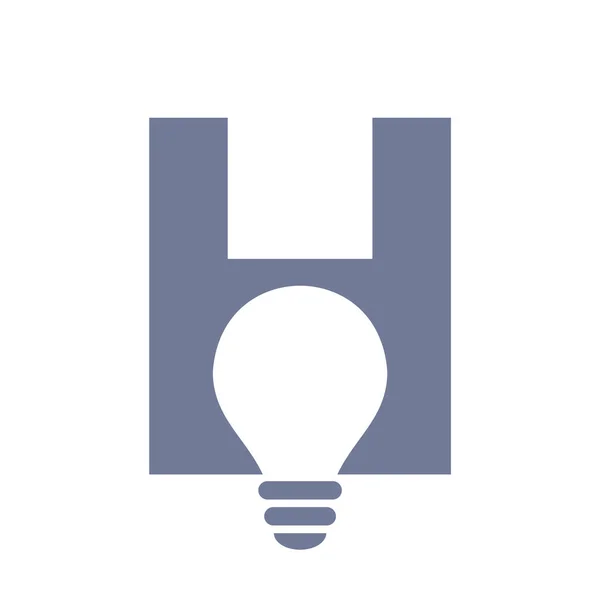 Letter Electric Logo Combine Electric Bulb Icon Vector Template Light — Archivo Imágenes Vectoriales