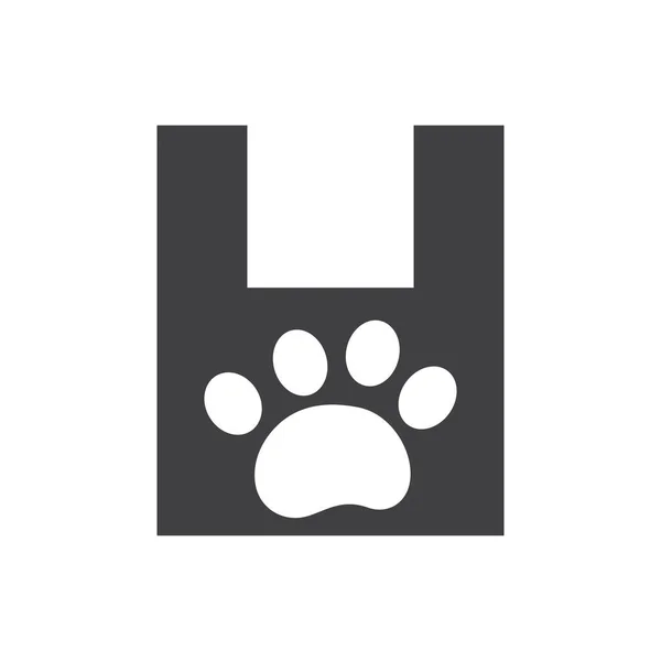 Letter Pet Care Logo Dog Logo Design Vector Sign Symbol — Stok Vektör