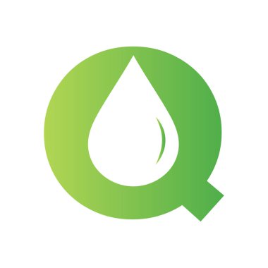 Letter Q Water Logo Element Vector Template. Water Drop Logo Symbol