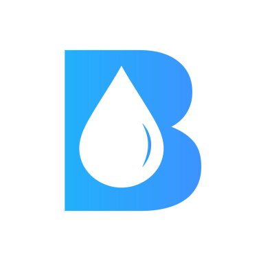 Letter B Water Logo Element Vector Template. Water Drop Logo Symbol