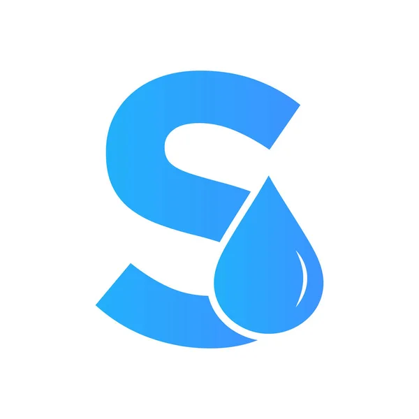 Letter Water Logo Element Vector Template Water Drop Logo Symbol — Stock Vector