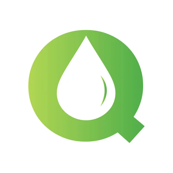 Letter Water Logo Element Vector Template Water Drop Logo Symbol — Vetor de Stock