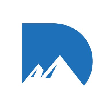 Letter D Mount Logo Vector Sign. Mountain Nature Landscape Logo Combine With Hill Icon and Template