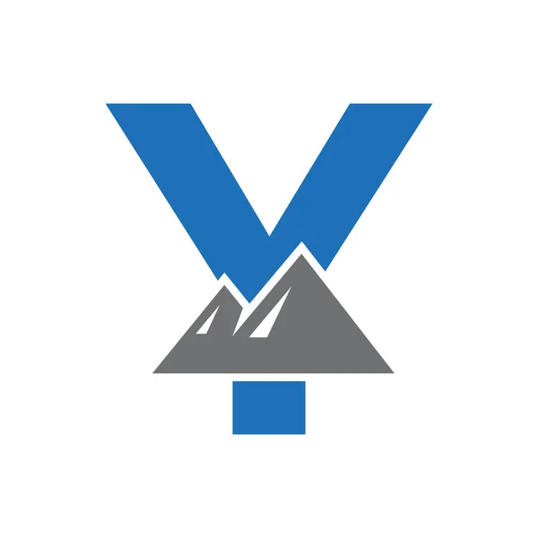Letter Mount Logo Vector Sign Mountain Nature Landscape Logo Combine — Image vectorielle