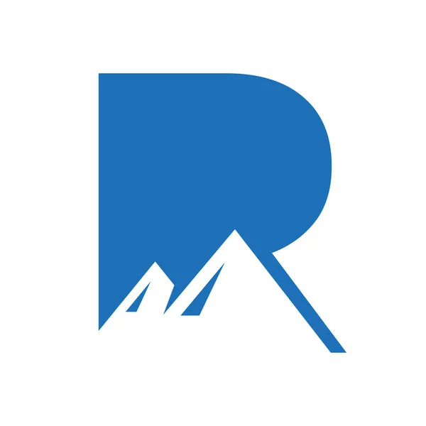Letter Mount Logo Vector Sign Mountain Nature Landscape Logo Combine — Vector de stock