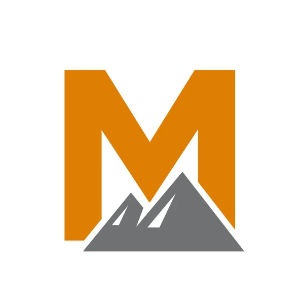 Letter Mount Logo Vector Sign Mountain Nature Landscape Logo Combine — ストックベクタ