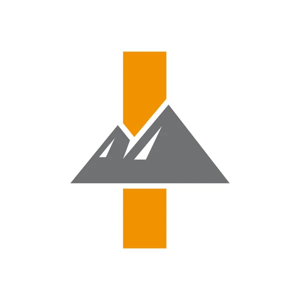 Letter Mount Logo Vector Sign Mountain Nature Landscape Logo Combine — 图库矢量图片