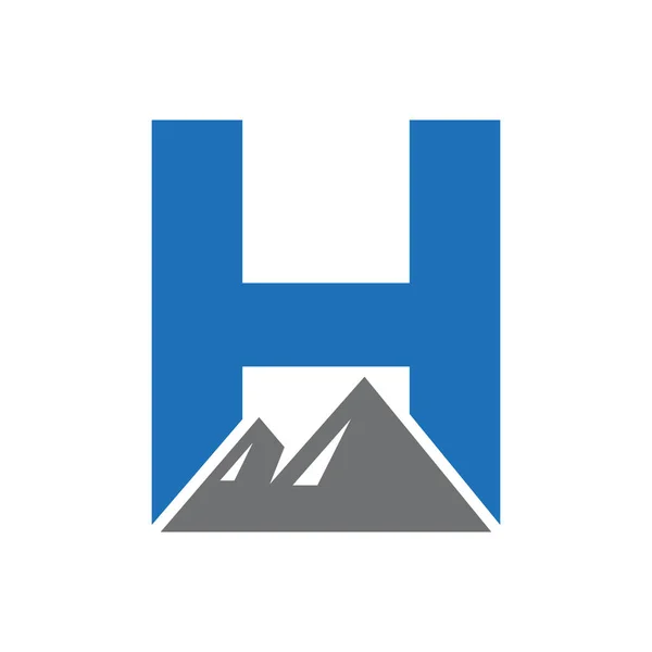 Letter Mount Logo Vector Sign Mountain Nature Landscape Logo Combine — Stok Vektör