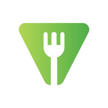 Letter V Restaurant Logo Combined with Fork Icon Vector Template