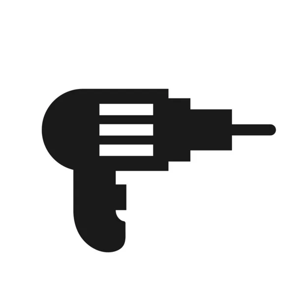 Концепция Конструкторского Логотипа Символическим Векторным Шаблоном Буровой Машины — стоковый вектор