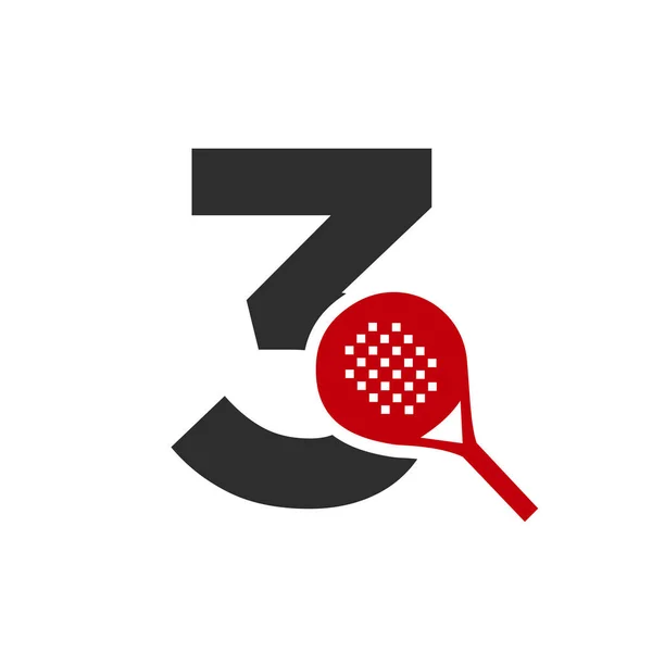 Letter Padel Racket Logo Design Vector Template Beach Table Tennis — Archivo Imágenes Vectoriales