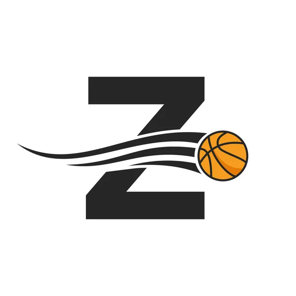 Letter Basket Ball Logo Design Basket Club Symbol Vector Template — Wektor stockowy