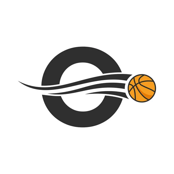 Letter Basket Ball Logo Design Basket Club Symbol Vector Template — Vector de stock