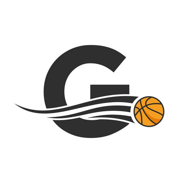 Letter G Basket Ball Logo Design For Basket Club Symbol Vector Template. Basketball Logo Element