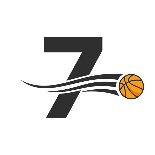 Letter Basket Ball Logo Design Basket Club Symbol Vector Template — Stok Vektör