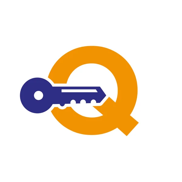 Letter Key Logo Combine House Locker Key Real Estate House — 스톡 벡터