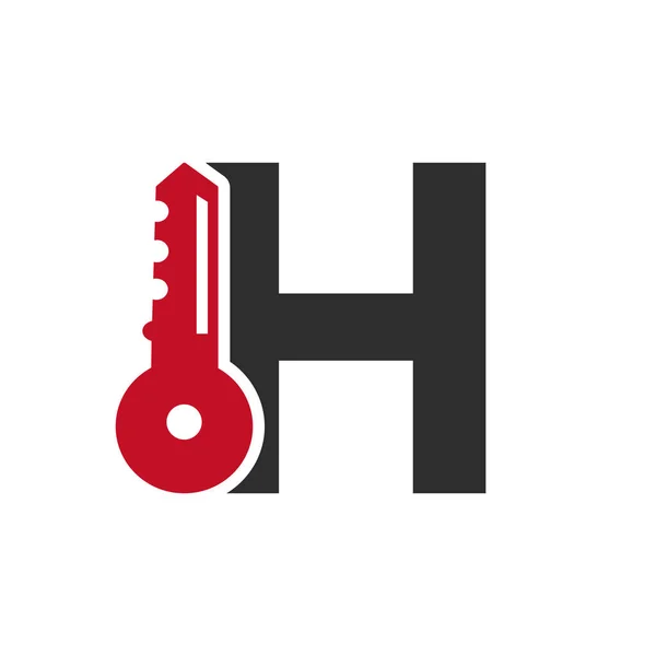 Letter Key Logo Combine House Locker Key Real Estate House — Image vectorielle