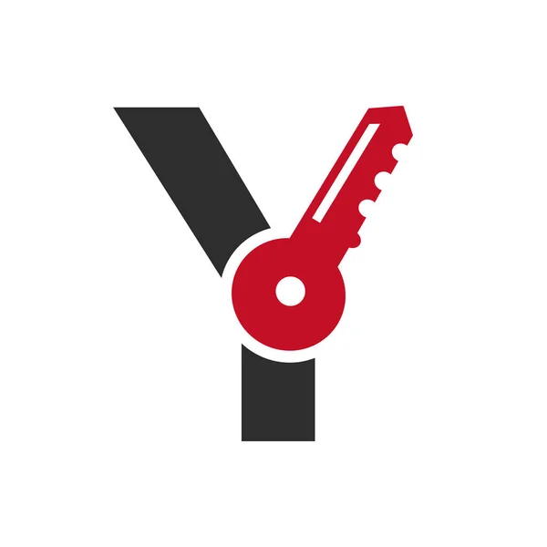 Letter Key Logo Combine House Locker Key Real Estate House — Stock Vector