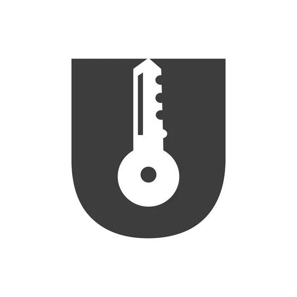 Letter Key Logo Combine House Locker Key Real Estate House — Archivo Imágenes Vectoriales