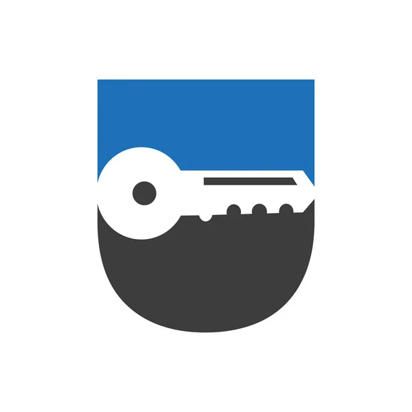 Letter Key Logo Combine House Locker Key Real Estate House — 图库矢量图片