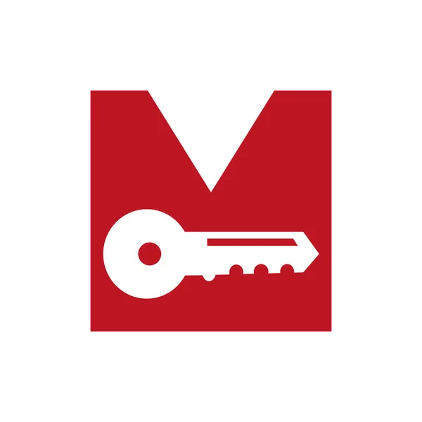 Γράμμα Κλειδί Logo Συνδυάστε Κλειδί Φωριαμός Σπιτιών Για Την Ακίνητη — Διανυσματικό Αρχείο