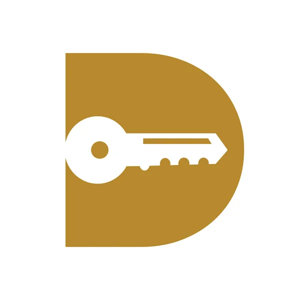 Letter Key Logo Combine House Locker Key Real Estate House — Vector de stock