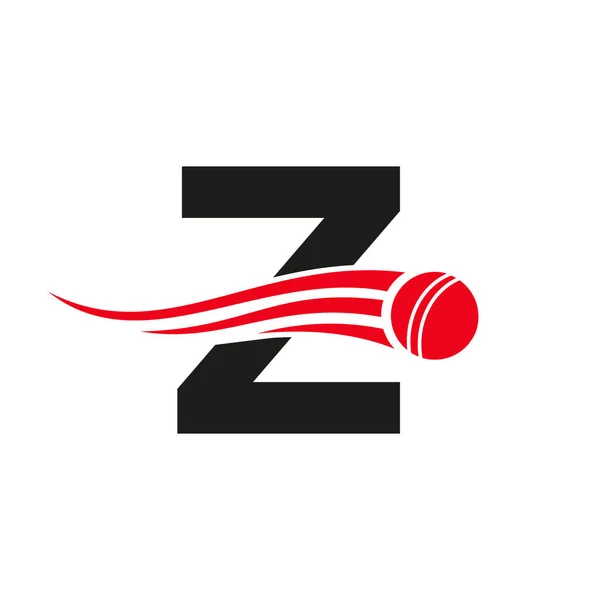 Letter Cricket Logo Concept Ball Icon Cricket Club Symbol Vector — Stockvektor
