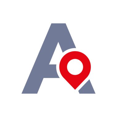 Letter A Location Logo Design Sign. Location Icon Concept With Alphabet For Road Direction Symbol Vector Template
