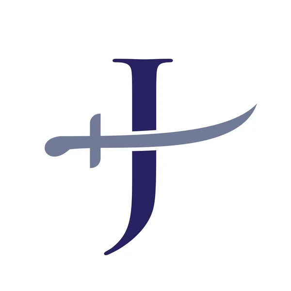 Letter Swords Logo Vector Template Swords Icon Protection Privacy Symbol — Stock vektor