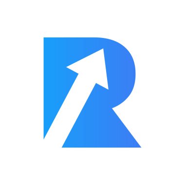 Letter R Financial Logo with Growth Arrow Design. Accounting Element, Financial Investment Symbol Vector Template