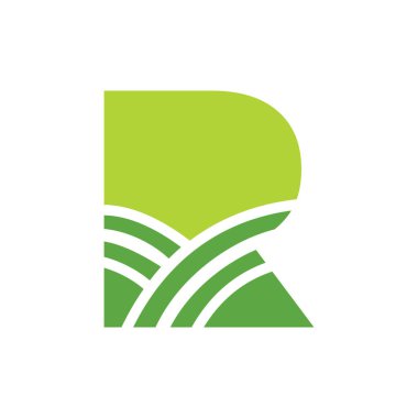 Letter R Agriculture Logo. Agro Farm Logo Based on Alphabet for Bakery, Bread, Cake, Cafe, Pastry, Home Industries Business Identity