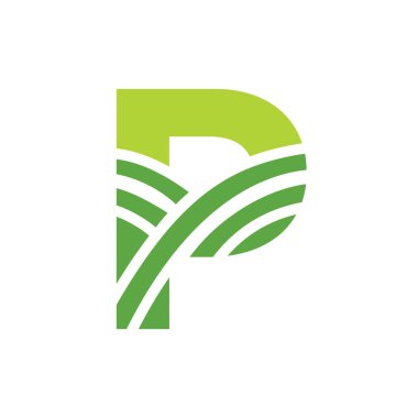 Letter P Agriculture Logo. Agro Farm Logo Based on Alphabet for Bakery, Bread, Cake, Cafe, Pastry, Home Industries Business Identity