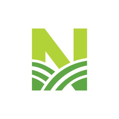 Letter N Agriculture Logo. Agro Farm Logo Based on Alphabet for Bakery, Bread, Cake, Cafe, Pastry, Home Industries Business Identity