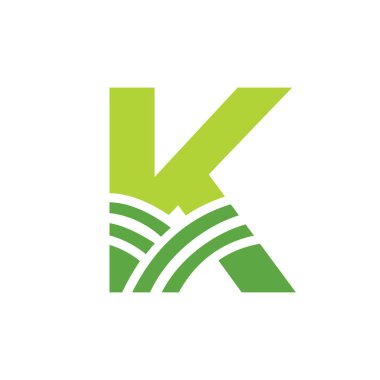 Letter K Agriculture Logo. Agro Farm Logo Based on Alphabet for Bakery, Bread, Cake, Cafe, Pastry, Home Industries Business Identity