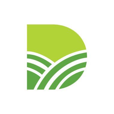 Letter D Agriculture Logo. Agro Farm Logo Based on Alphabet for Bakery, Bread, Cake, Cafe, Pastry, Home Industries Business Identity