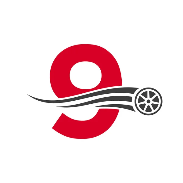Спорт Автомобіль Лист Автомобільний Ремонт Концепція Дизайну Логотипу Транспортними Шинами — стоковий вектор