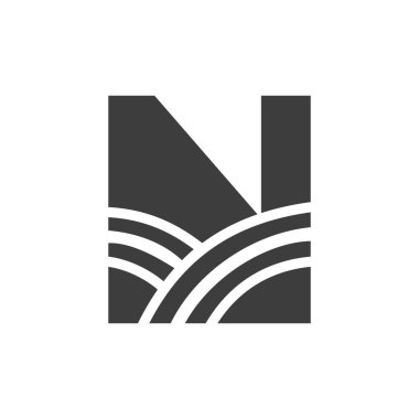 Agriculture Logo On Letter N Concept. Farm Logo Based on Alphabet for Bakery, Bread, Pastry, Home Industries Business Identity
