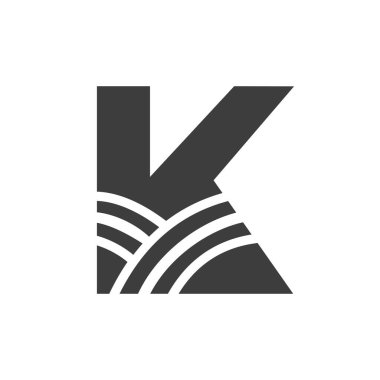 Agriculture Logo On Letter K Concept. Farm Logo Based on Alphabet for Bakery, Bread, Pastry, Home Industries Business Identity