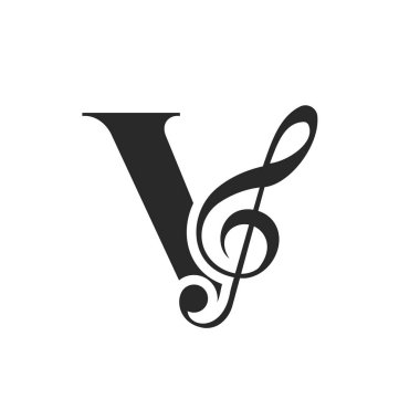 Initial Letter V Music Logo. Dj Symbol Podcast Logo Icon Vector Template