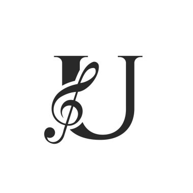 Initial Letter U Music Logo. Dj Symbol Podcast Logo Icon Vector Template