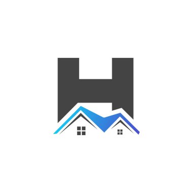 Initial Letter H Real Estate Logo With Building Roof For Investment and Corporate Business Template