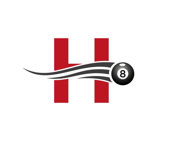 Harfi Bilardo Bilardo Oyunu Logosu Tasarımı Bilardo Kulübü Sembol Şablonu — Stok Vektör